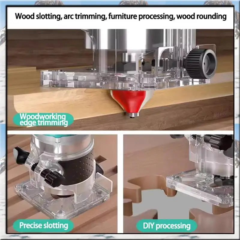 AA46 Brushless Electric Trimmer Woodworking Trimming Machine Wood Router Milling Engraving Slotting Machine Fit 18V Battery