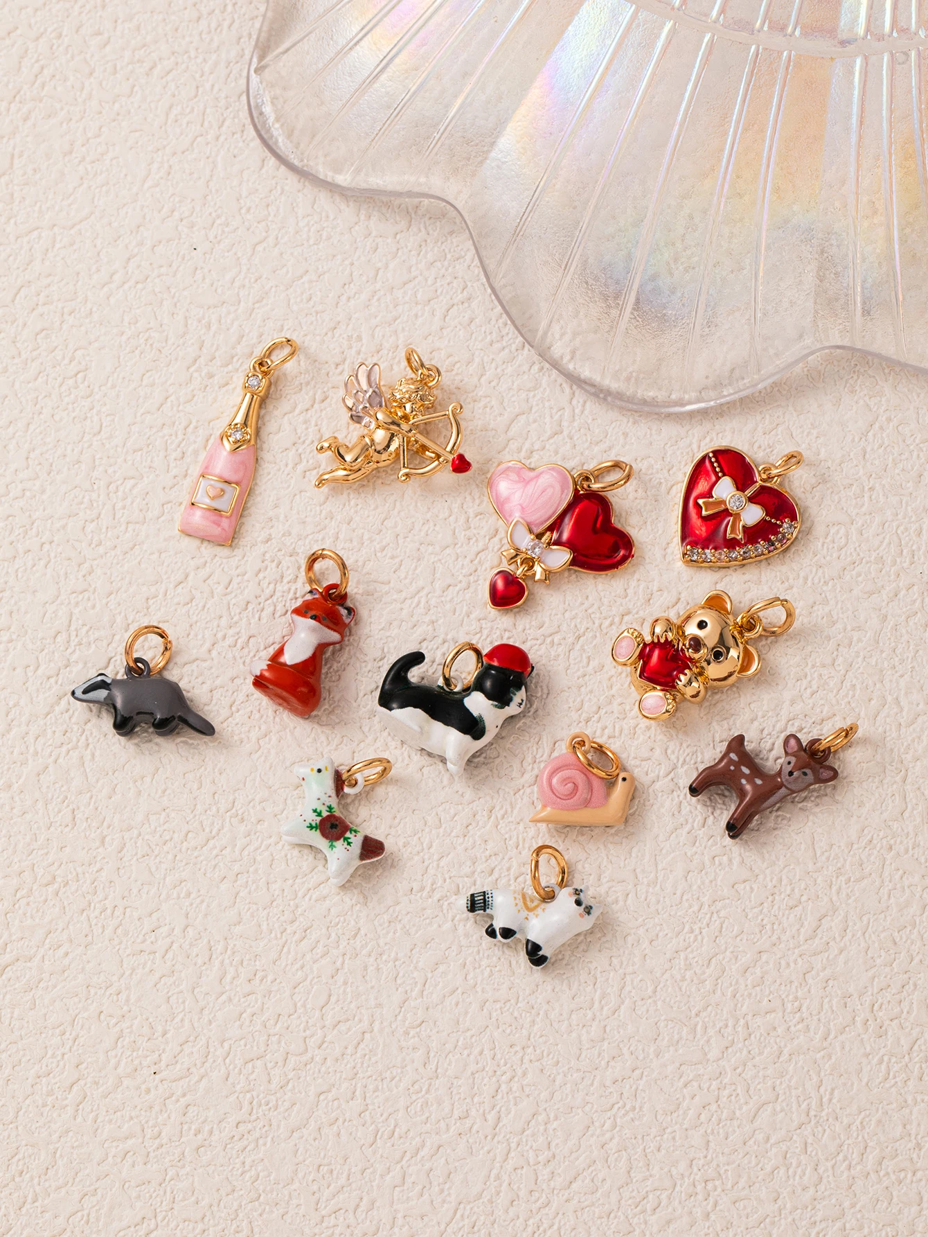 Modische Neue Niedliche Tier-Serie Fuchs Bär Liebe Schleife DIY Anhänger Charms Schmuckherstellung – Detail 2