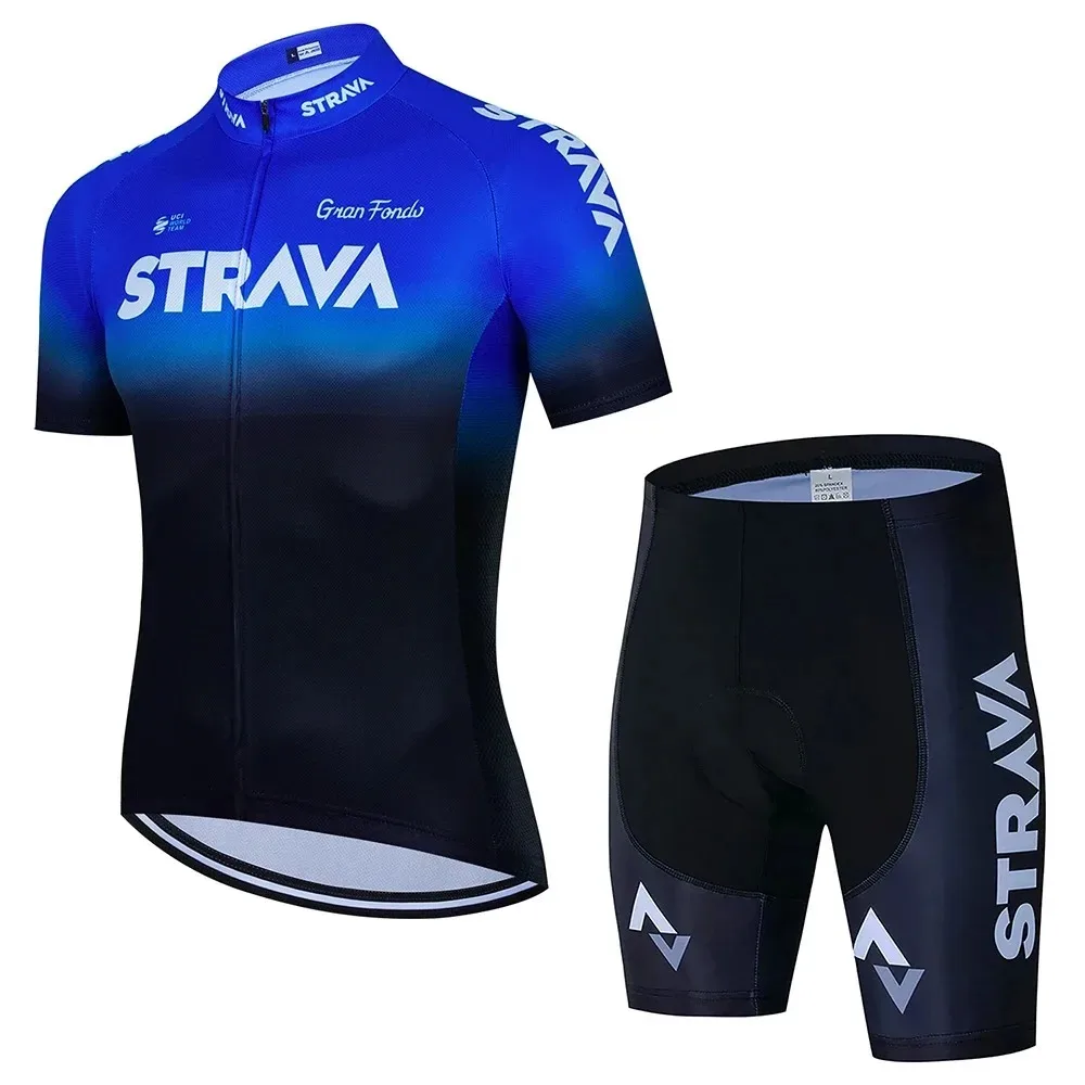 2024 Strava Radfahren Jersey Set Sommer Kurzarm Atmungsaktive männer MTB Fahrrad Radfahren Kleidung Uniform Anzug – Detail 11