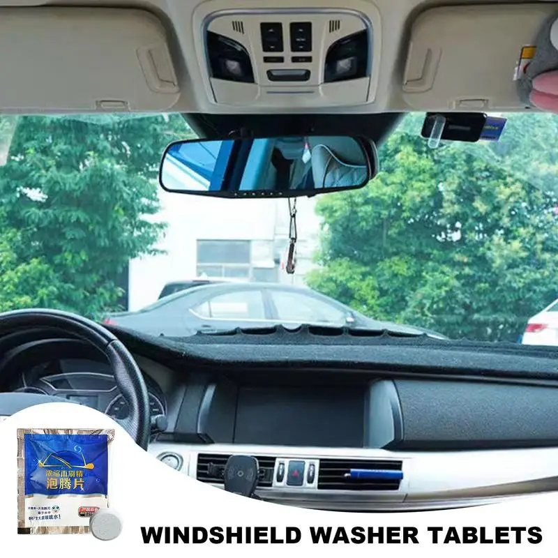 Washer Fluid Tablets Solid Effervescent Tablets Multipurpose Windshield Washer Tablets Cleaning Tablets for Car Wind