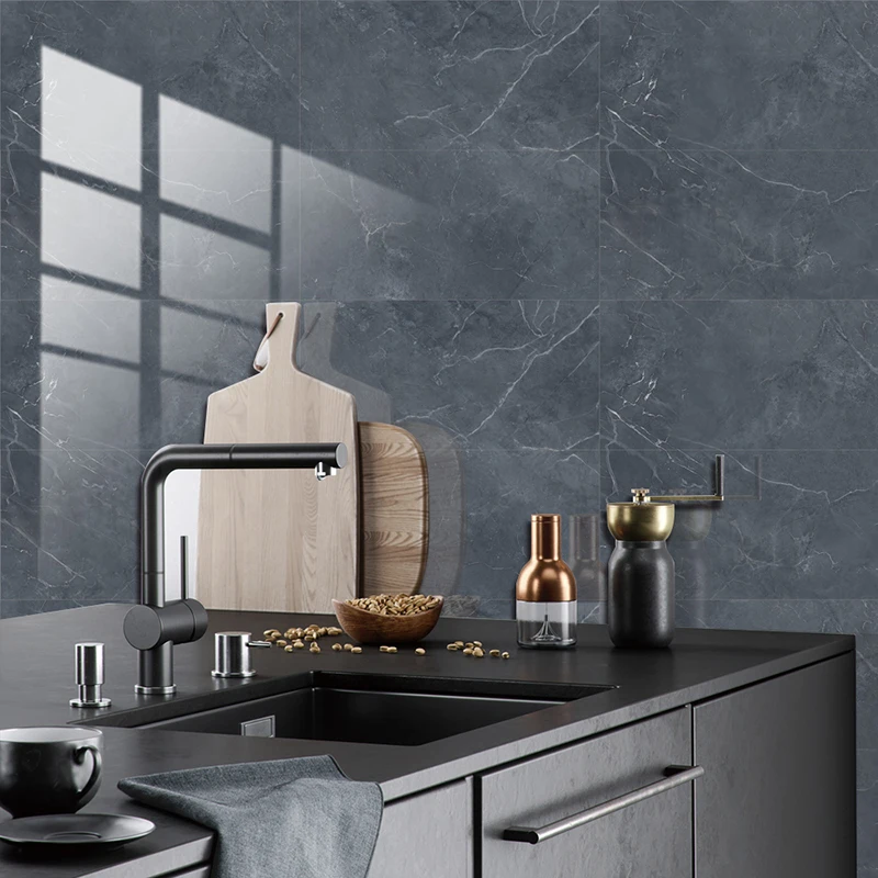 4pcs/16pcs Self-Adhesive Marble Peel and Stick Wallpaper Floor Tile Wall Stickers for Home Bathroom Kitchen Wall Sticker 30x15cm