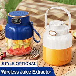 600ML Electric Wireless Digital Display Mixer Portable Juicer Fruit Smoothie Juice Cup USB Rechargeable Smoothie Juicer 10 Blade