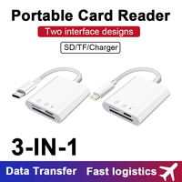 OTG 3 in 1 USB Compatible SD/TF Card Reader Card Camera Memory Adapter with Fast Transfer Port For iPhone 15 Pro Max For Sony