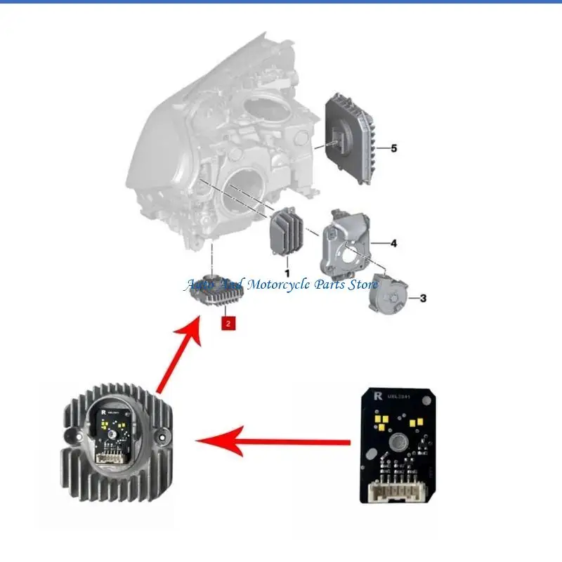 P9FD Kfz-Zubehör für 530i 540i F90 2017–2020 DRL-LED-Platine 63117214939 63117214940 Tagfahrlichtmodul – Detail 5