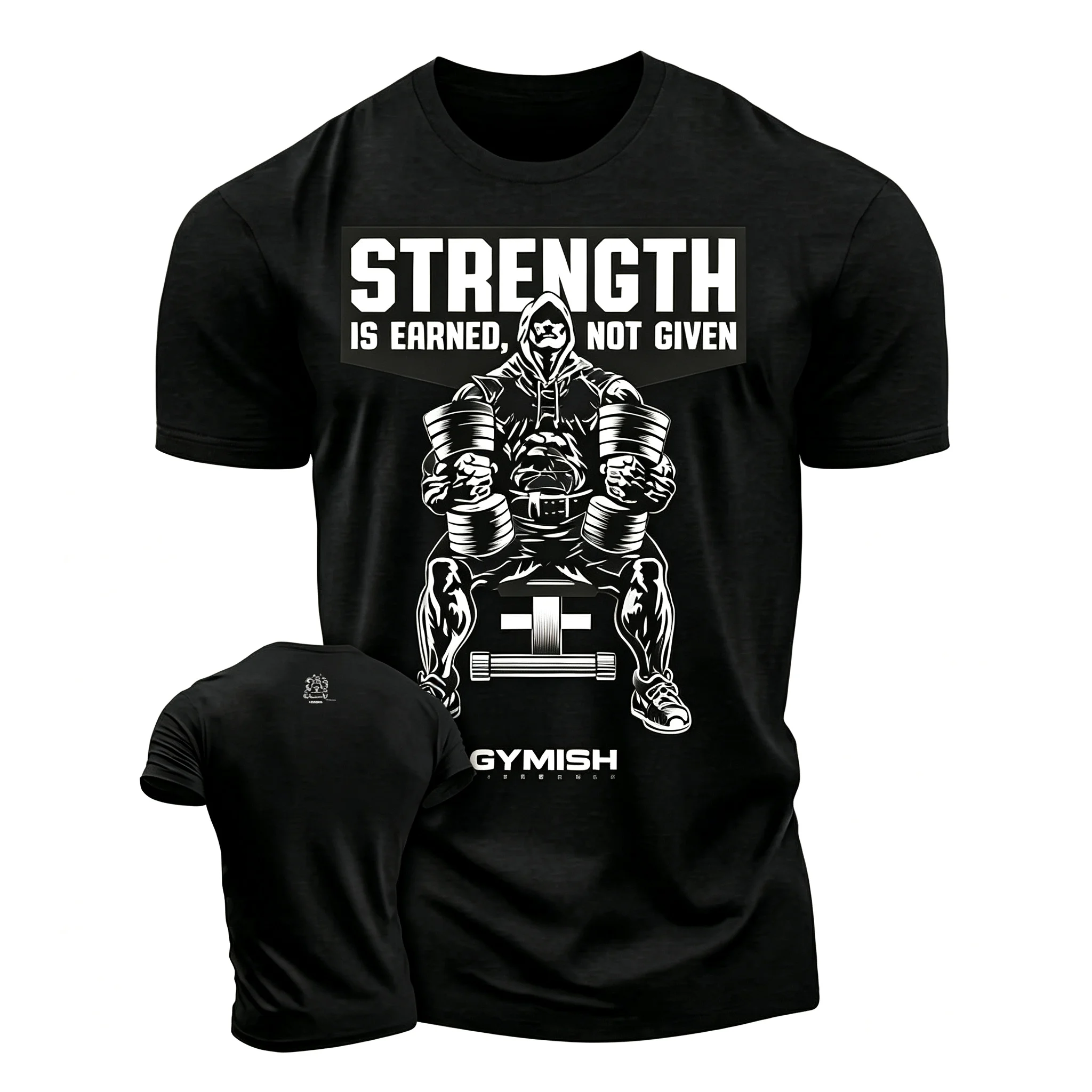 2026 Vintage Gym Workout Strength Quote Art Print T-Shirt Kids Adults Crew Neck Short Sleeve Tee Fitness Training Tops