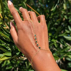 Stonefans Green Bracelets 2024 Women Charm Wholesale for Ladies Rhinestone Finger Trend Summer Hand Jewelry Accessories Gifts