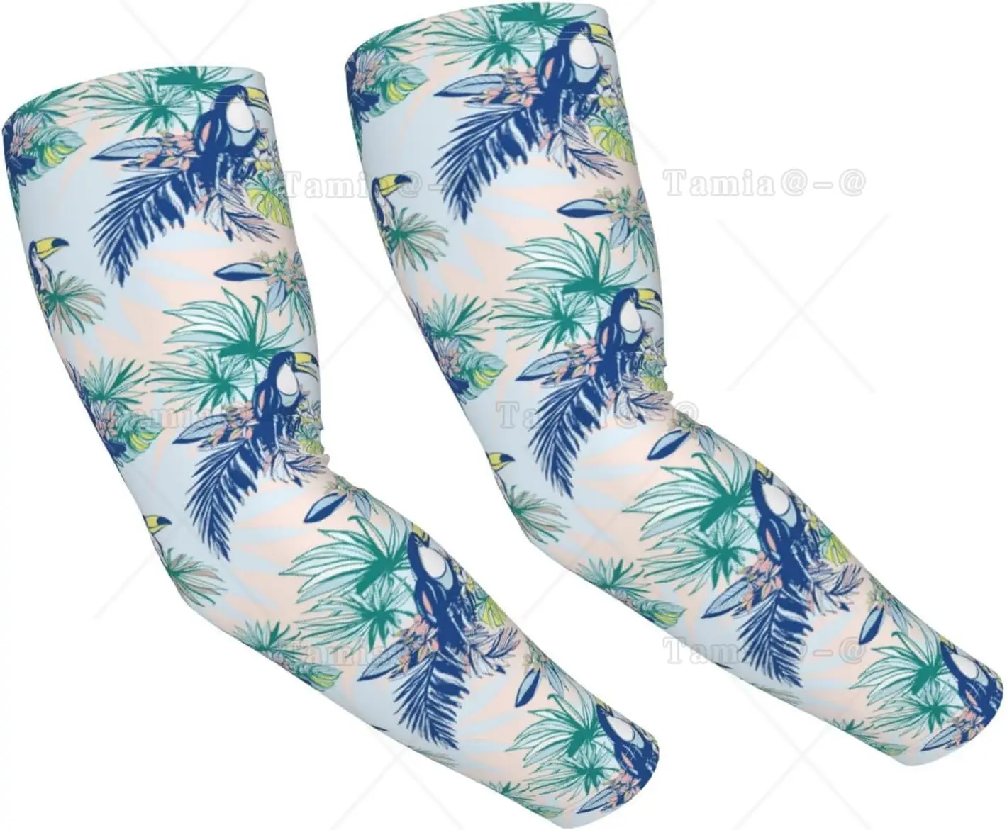 

Cooling Arm Sleeves for Men Women Uv Protection Hand Drawn Funny Cute Parrot Plant Tattoo Sleeves To Cover Arms for Women Men