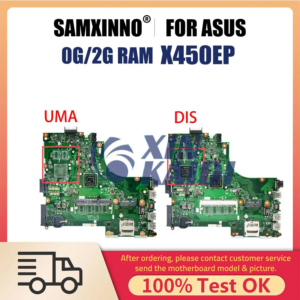 

Notebook Mainboard For ASUS X450EA X450EP X450E X450EP X450C A450C X450CC Laptop Motherboard with E1-2100 CPU 0G 2G-RAM