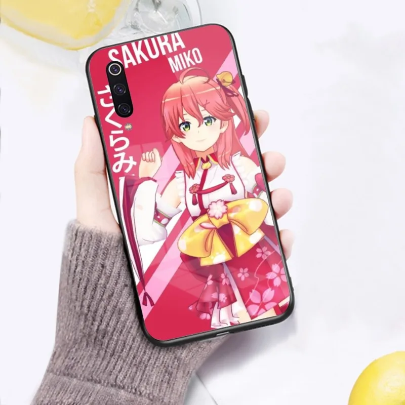 Anime Sakura Miko Phone Case for Xiaomi 13 12 11T 10 9 Lite Redmi Note 11 10 10S Pro 9 9A 8 PC Glass Cover Funda Shell