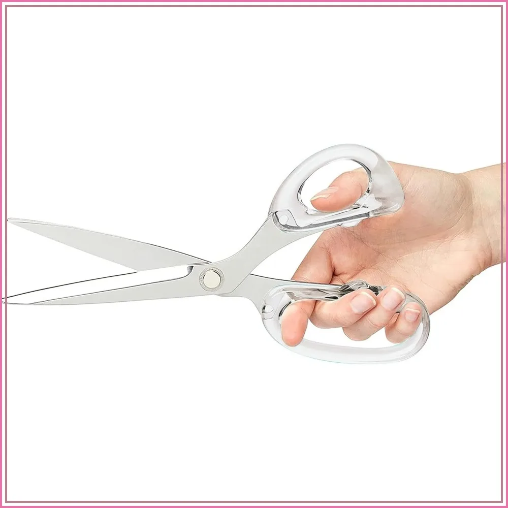 

9" Stainless Steel Acrylic Scissors - Sharp All Purpose Scissors for Office, Home, Sewing, Arts & Crafts - Silver