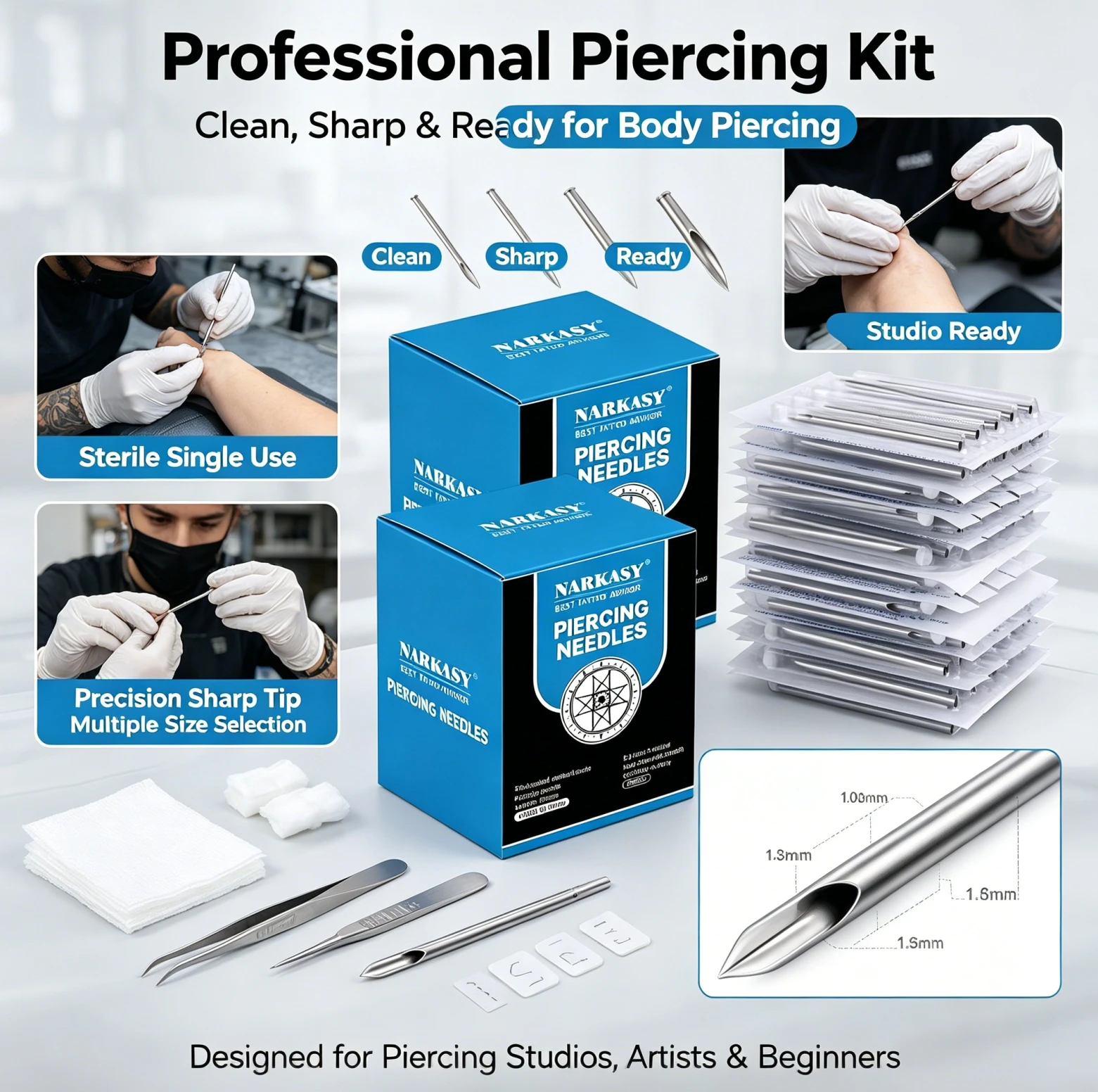 Body Jewelry Kit - 12G 14G 16G 18G 20G 5/10/30/50pcs