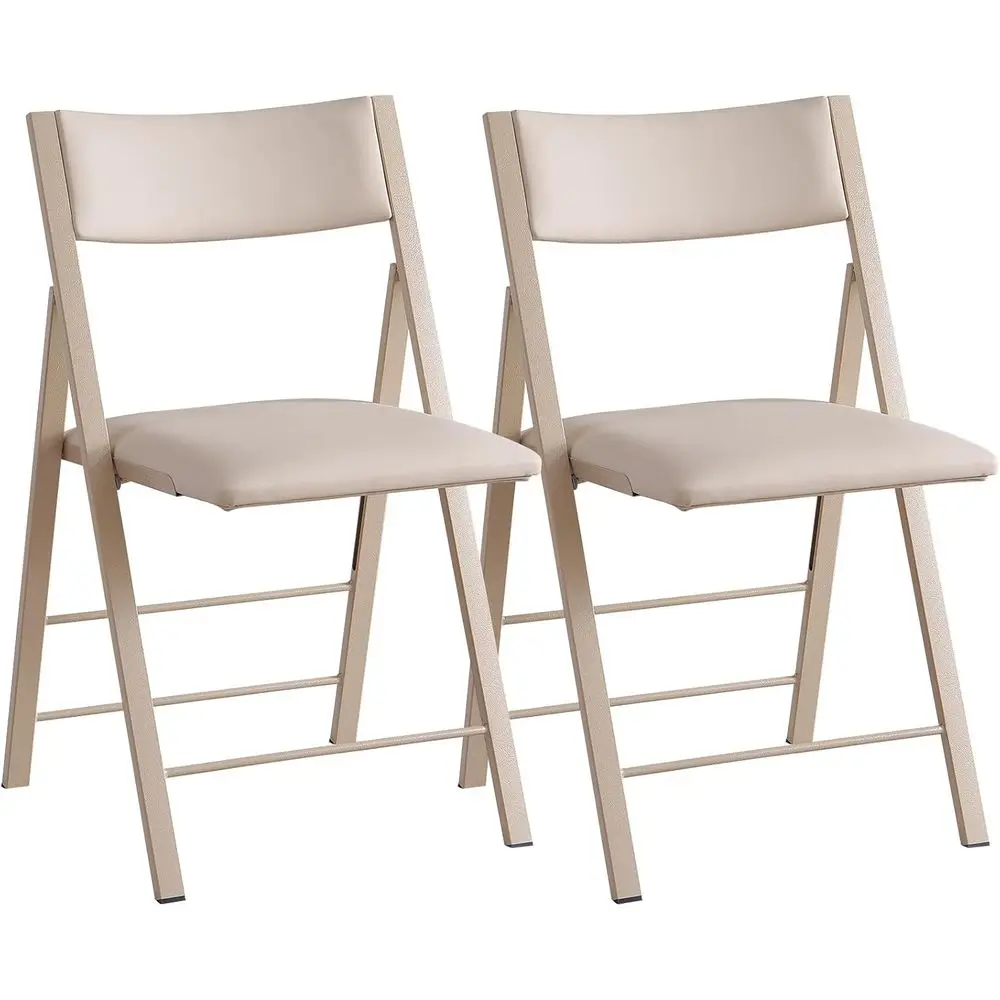 

Складные стулья с подушками, 2 шт. - Прочные стальные складные обеденные стулья, водонепроницаемые, из искусственной кожи, для использования в помещении и на улице, удобные.