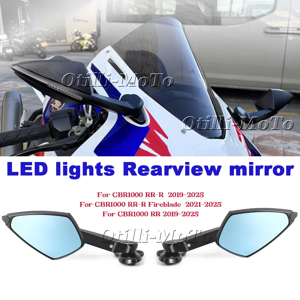

For Honda CBR1000 RR CBR1000 RR-R Fireblade RR-R Motorcycle Mirror LED Turn Light Signals Folding Rear View Rearview Mirrors