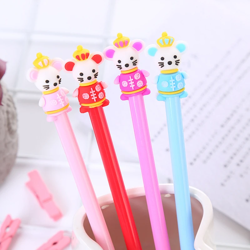 

50PCS Creative cartoon festive mouse water-based pen, high-quality learning stationery, office supplies, signature pen