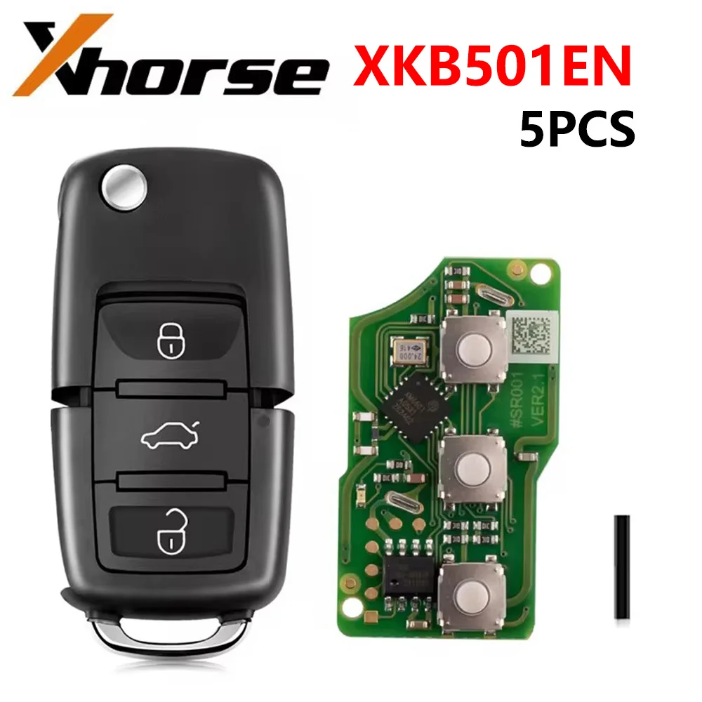 5pcs/lot Xhorse XKB501EN Wire Remote Key For B5 Style Remote Key 3 Buttons