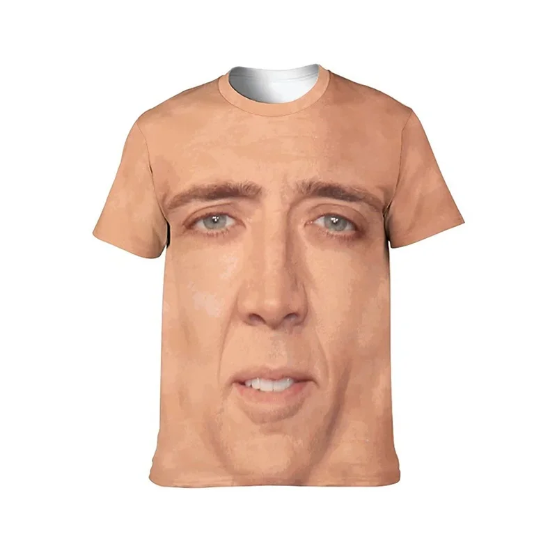 New Pop 3D Actor Nicolas Cage Printing T Shirt Children Fashion Streetwear Tee Shirts Funny Short Sleeves Quick Dry Clothing Top