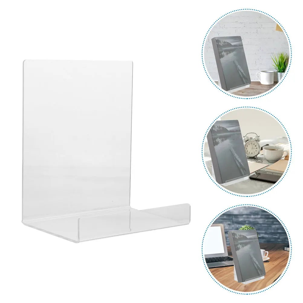 

Record Stand Table Top Book Transparent Display for Magazine Clear Stands Acrylic Office