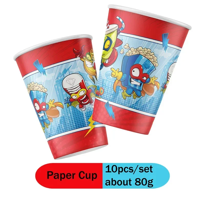 Super Zings Theme Anime Peripherals Model Toy Kids Playing Supertings Christmas Gift Disposable Tableware Holiday DIY Decoration