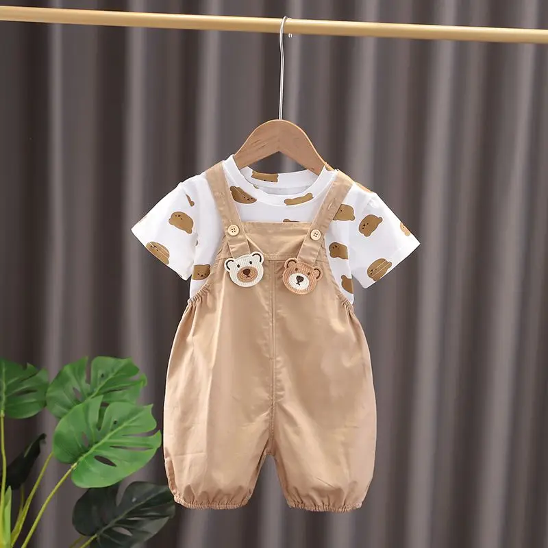 New Brother Sister Suit Boys T-Shir+Overall Pants And Girls T-shirt+Suspender Skirt Toddler Party Family Outing Leisure Clothes