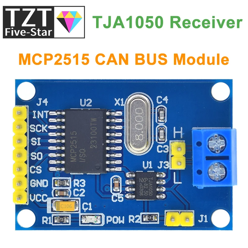 TZT MCP2515 CAN Bus Module TJA1050 receiver SPI For 51 arduino Diy Kit MCU ARM controller