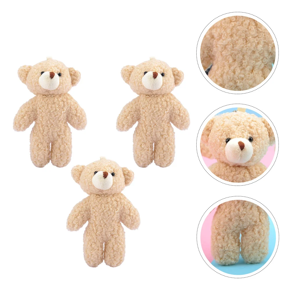 

3 Pcs Key Chain Fruit Toys Baby Candy Pendant Little Bear Ring Charms Pendants Plush Keychain Child