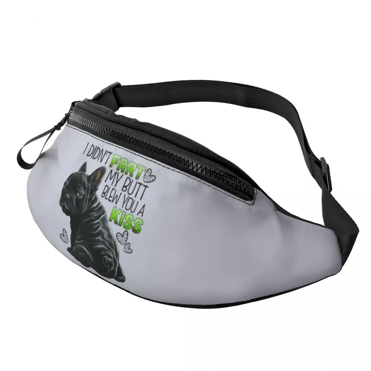 Custom Schattige Franse Bulldog Fanny Pack Voor Mannen Vrouwen Cool Grappig Frenchie Huisdier Crossbody Heuptas Reizen Wandelen Telefoon Geld Zakje