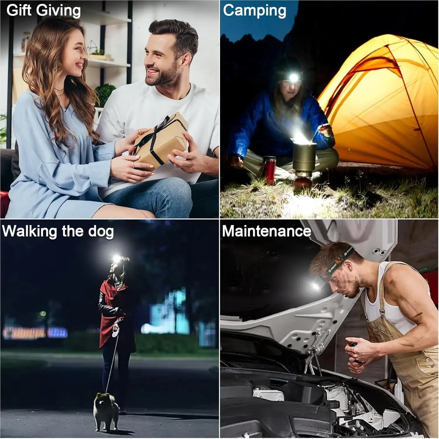 Rechargeable Motion Sensor Headlamp Super Bright LED with Red Light IPX4 Waterproof 2000LM for Outdoor Fishing Camping Headlight image 6