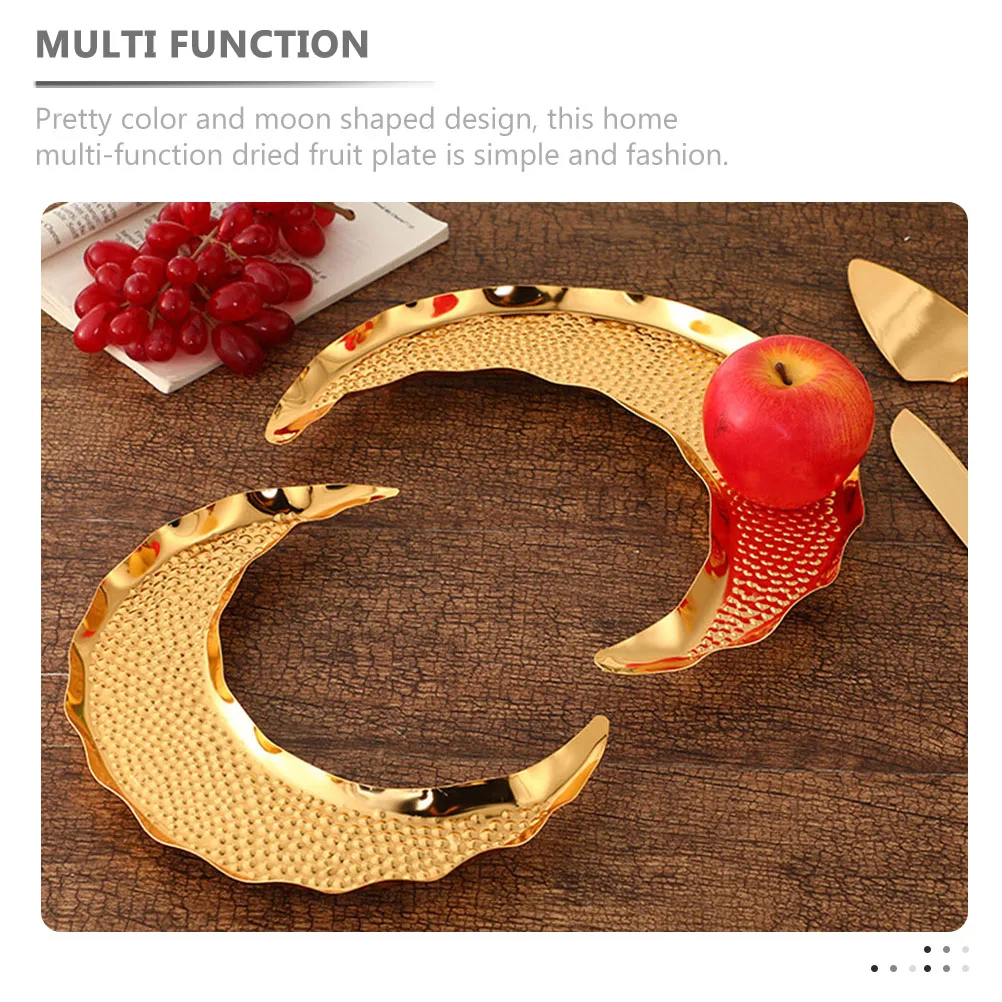 

Moon Shaped Pastry Tray Fruits Serving Snacks Storage Container Kitchen Dinnerware Easy Clean Compact Size Party