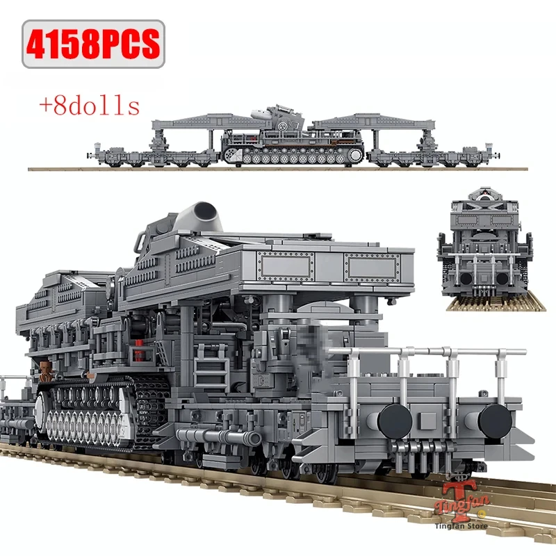WW2 Carro Armato Militare Serie Grande Mortarlo Karl Tedesco Building Blocks Modello MOC Soldato dell'Esercito Bambini Giocattoli FAI DA TE Ragazzi Regalo Di Compleanno