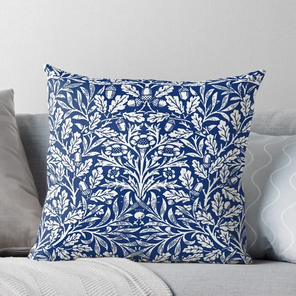 

Art Nouveau Floral Damask, Cobalt Blue and White Throw Pillow Sofa Decorative Covers Pillow Cases Pillow