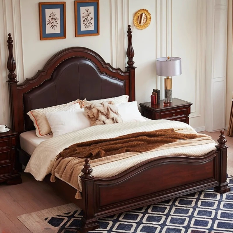 Nordic Aesthetic Bed Leg Support Full Luxury Under Storage Upholstery Bed Wood Cama De Lujo Para Dormitorio Home Decoration