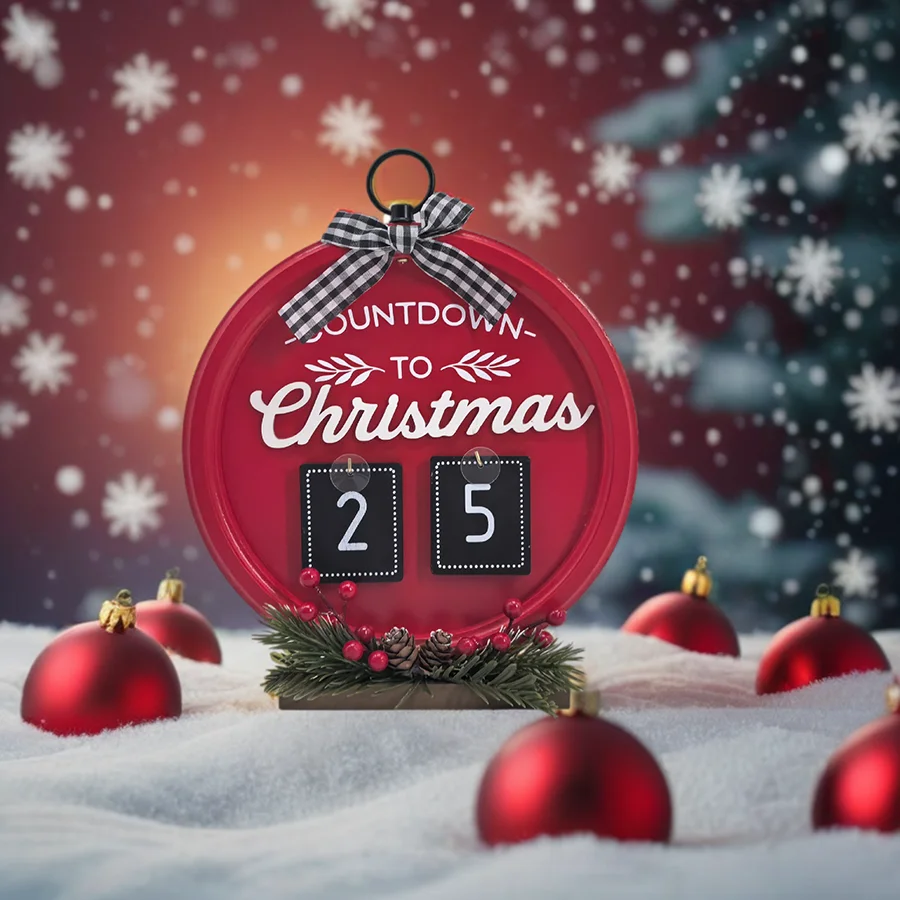 Personalized Hanging Countdown Calendar, American Style Wooden Crafts, Circular Ornament, New, 1Pc