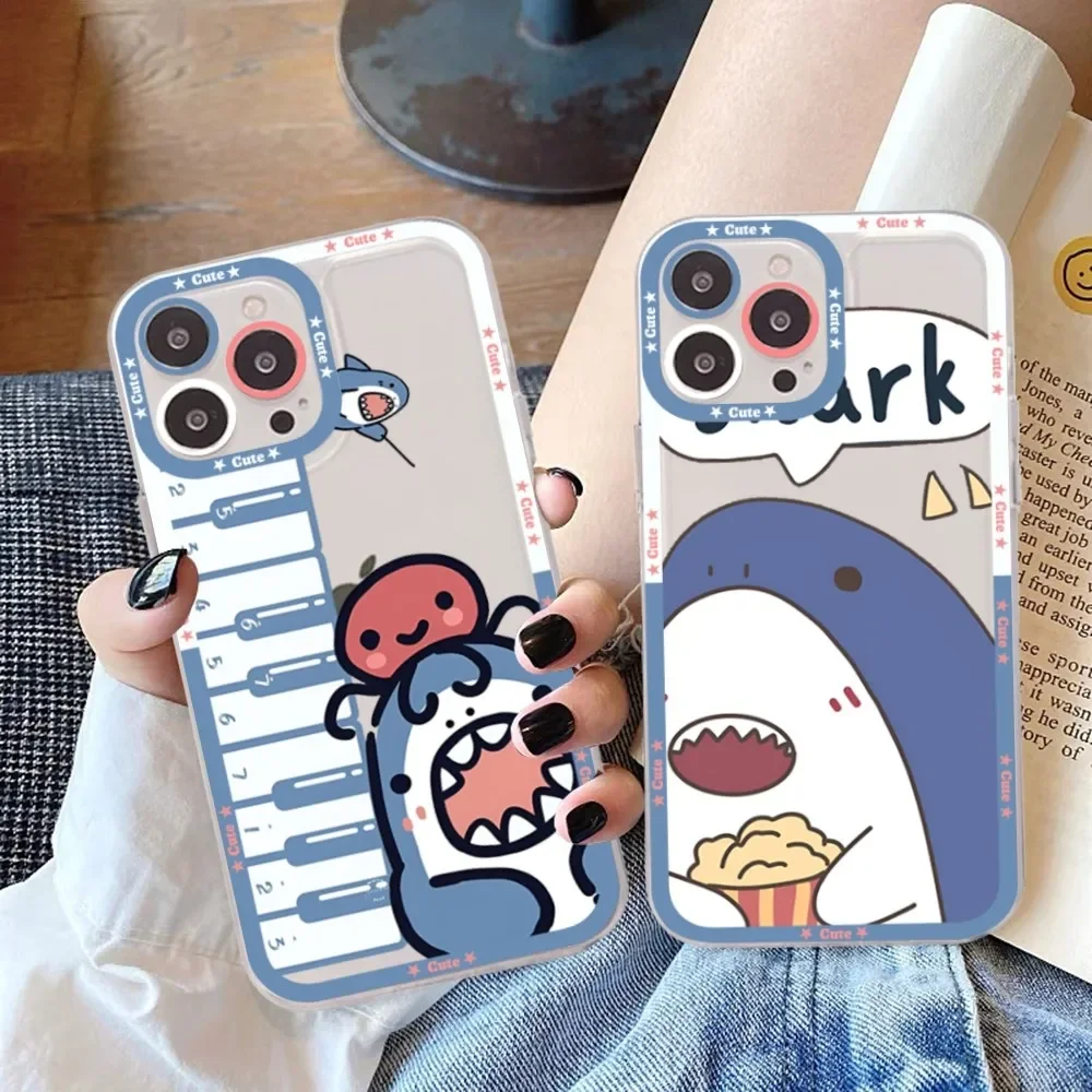 Amine Cute SAMEZU SHARK Phone Case For Redmi 7 8 9 A For Redmi Note 5 7 8 9 10 11 Pro Max 4G 5G Funfas