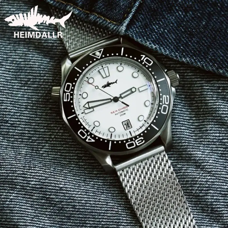 HEIMDALLR Titanium Sea Ghost NTTD Men Diver Watches 200M Waterproof Sapphire Crystal NH35A Automatic Mechanical Men's Wristwatch