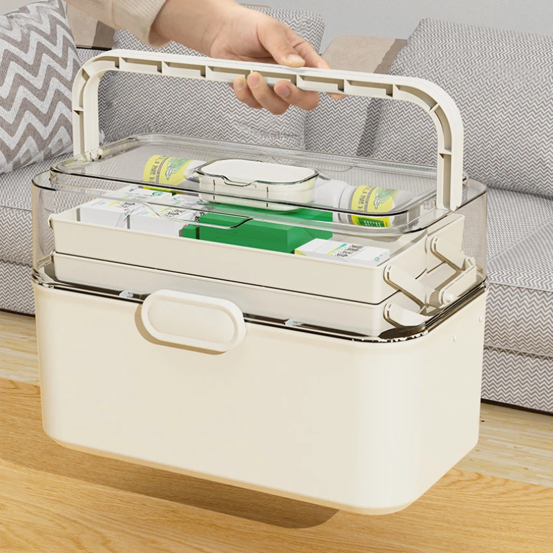 Household Medicine Box Large-capacity Medicine Multi-layer Sorting Storage Box Portable Storage Box for Groceries