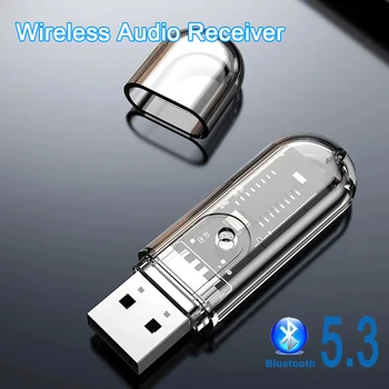 Adaptador De Áudio Bluetooth Sem Fio, Dongle USB, Conector Do Receptor Para Carro, Alto-falante, Fone De Ouvido, 5.3