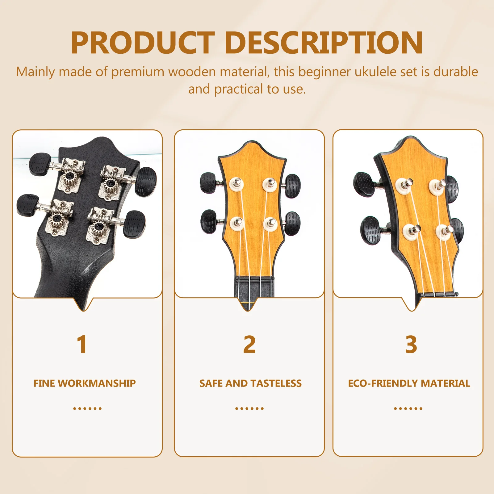 

1 Set 21 Inches Ukulele Eco-Friendly Lightweight Mini Musical Instrument For Beginners Guitar Ukeleles Acoustic
