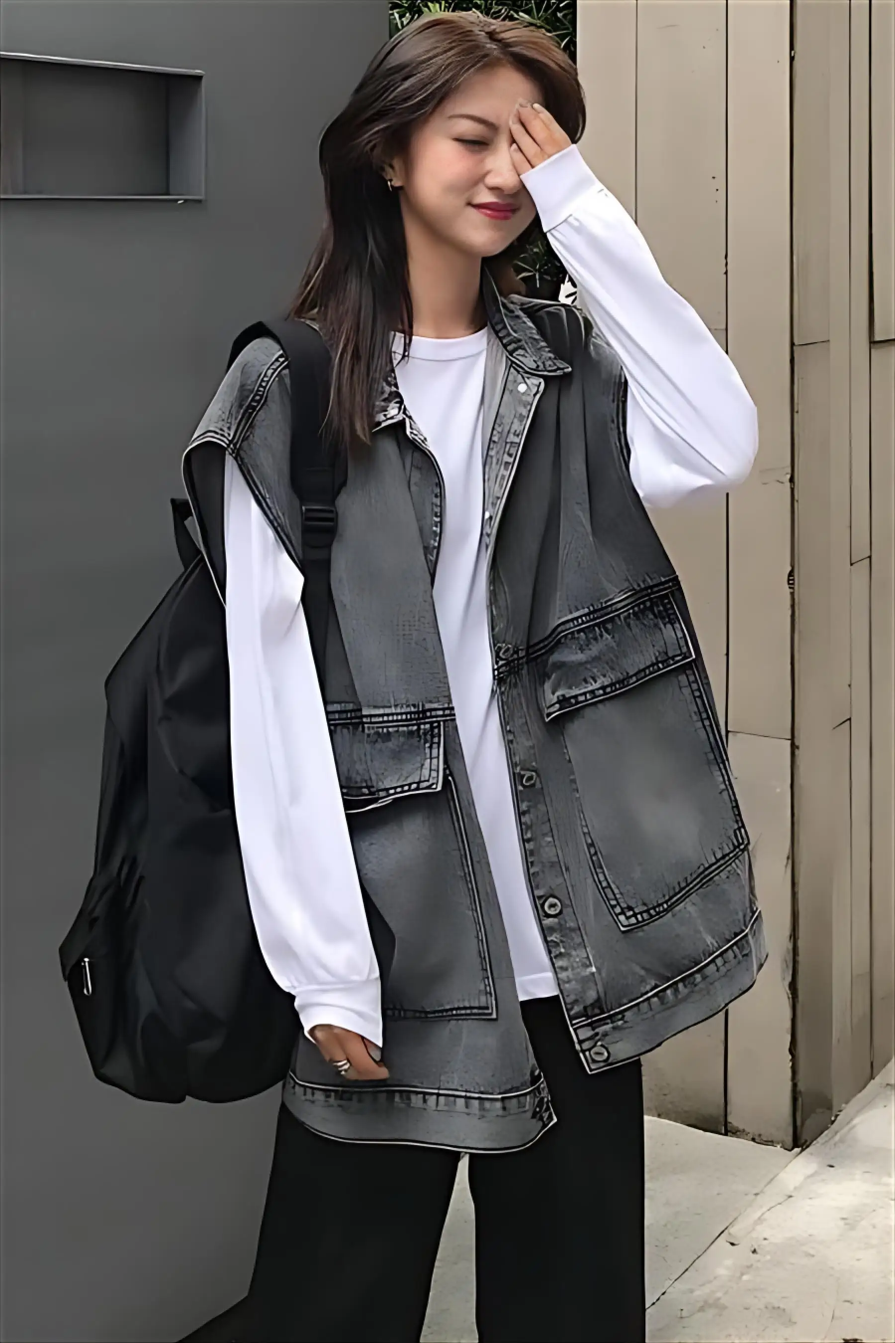 

Denim Coat And Fur Womens Spring Spliced Lacework Raglan Balloon Sleeved Romantic O-Neck Festival Youth Gentle French Style Chic