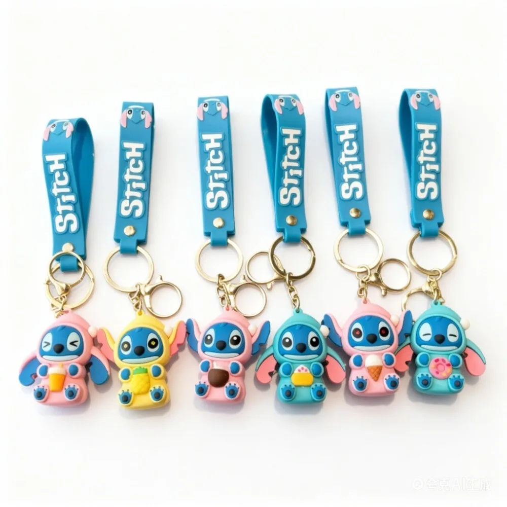 

2026 New Stitch Anime Keychain Figurines Model For Schoolbags Accessories High-quality Men And Women Toy Birthday Gifts