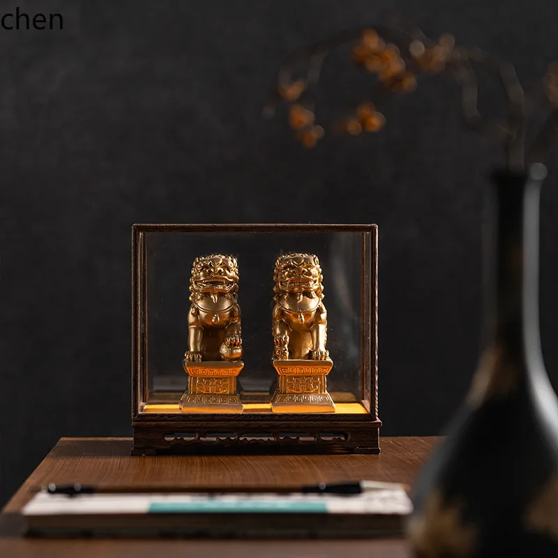 Yfy novo estilo chinês criativo palácio portão leão ornamento modelo sala de exposição hall de chá entrada estudo desktop modelo sala