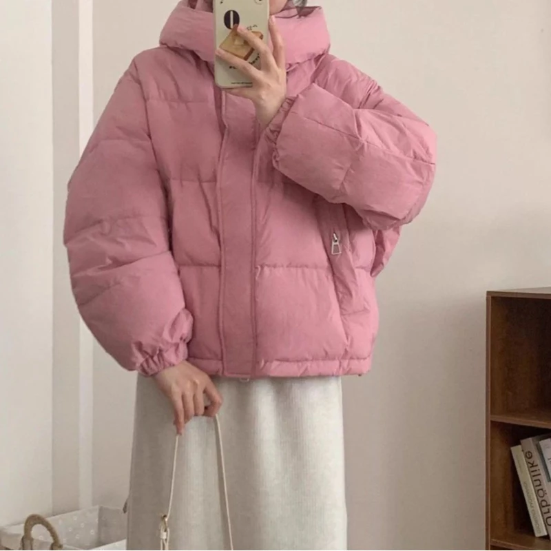

Loose Hooded Down Cotton Jacket for Women, Short Design for Winter 2025, New Small Cotton Jacket