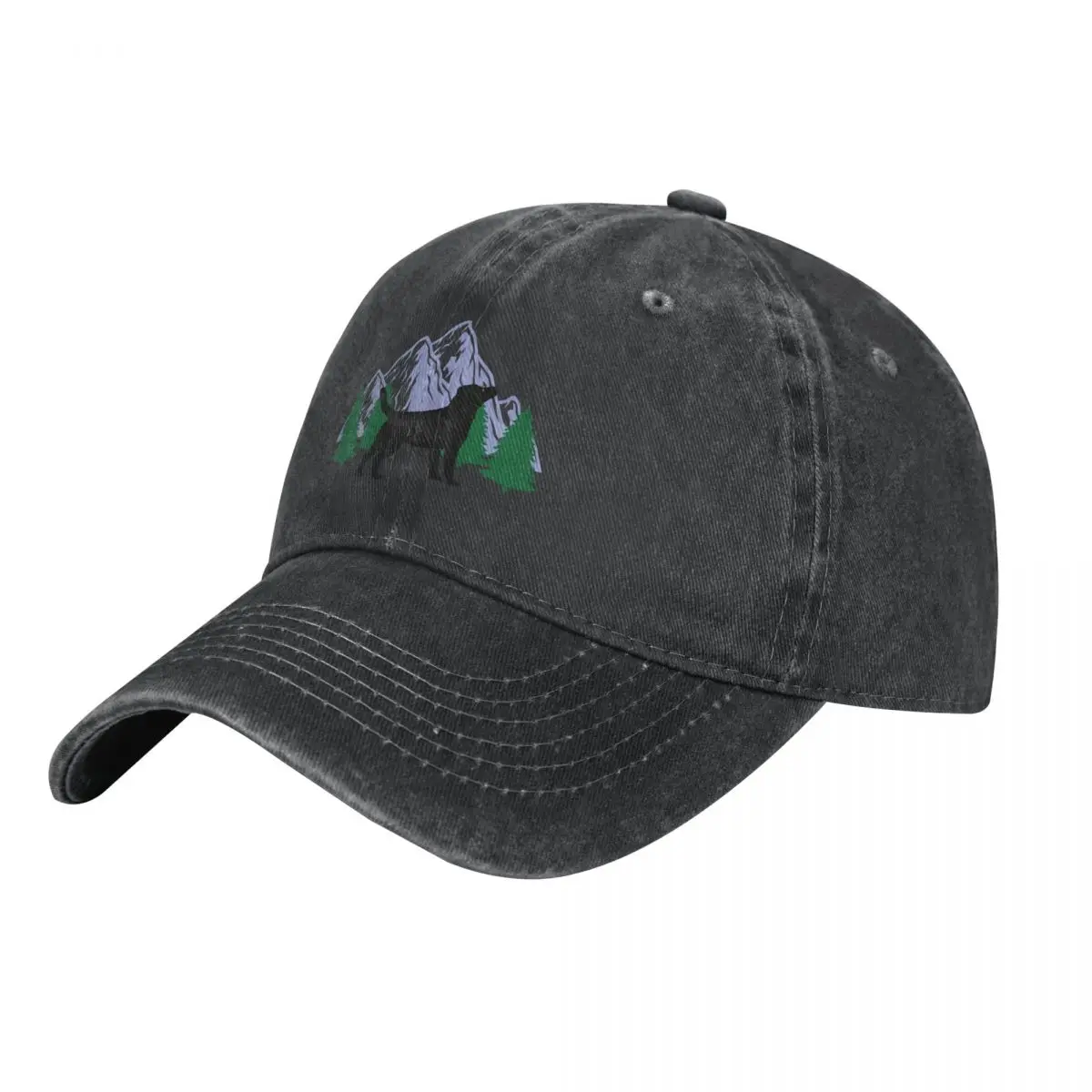

labrador dog silhouette mountain tree christmas Cowboy Hat summer hat Visor Sun Hat For Children Mens Hats Women's