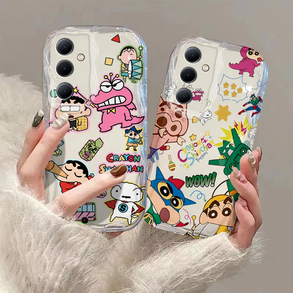 Anime Crayons Shinchans 3D Wave Case For OPPO Realme 12 11 10 9 8 7 7i 6 5 Pro Plus C67 C55 C31 C35 C11 C12 C15 C20 C21Y Cover