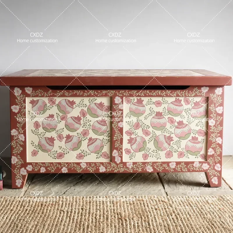 Simple Solid Wood Hand Painted Coffee Table for Small Apartment Living Room Balcony Home Furniture