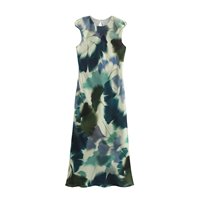  2025 Women's Sleeveless round Neck Dress Fashion Versatile Printed Silk Texture New Spring Collection