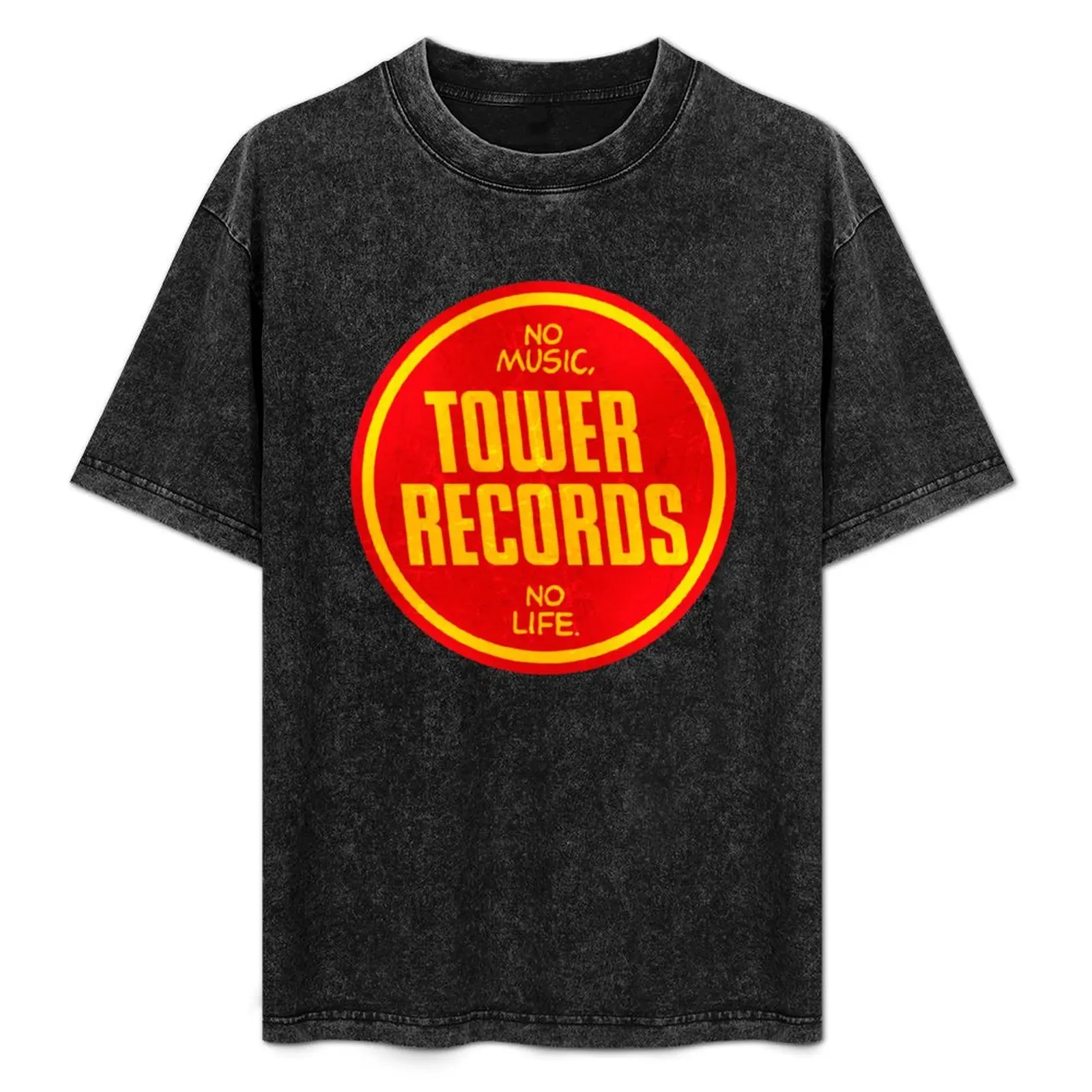 Tower Records vintage T-Shirt Basic Solid Color Short Sleeve Cotton Top