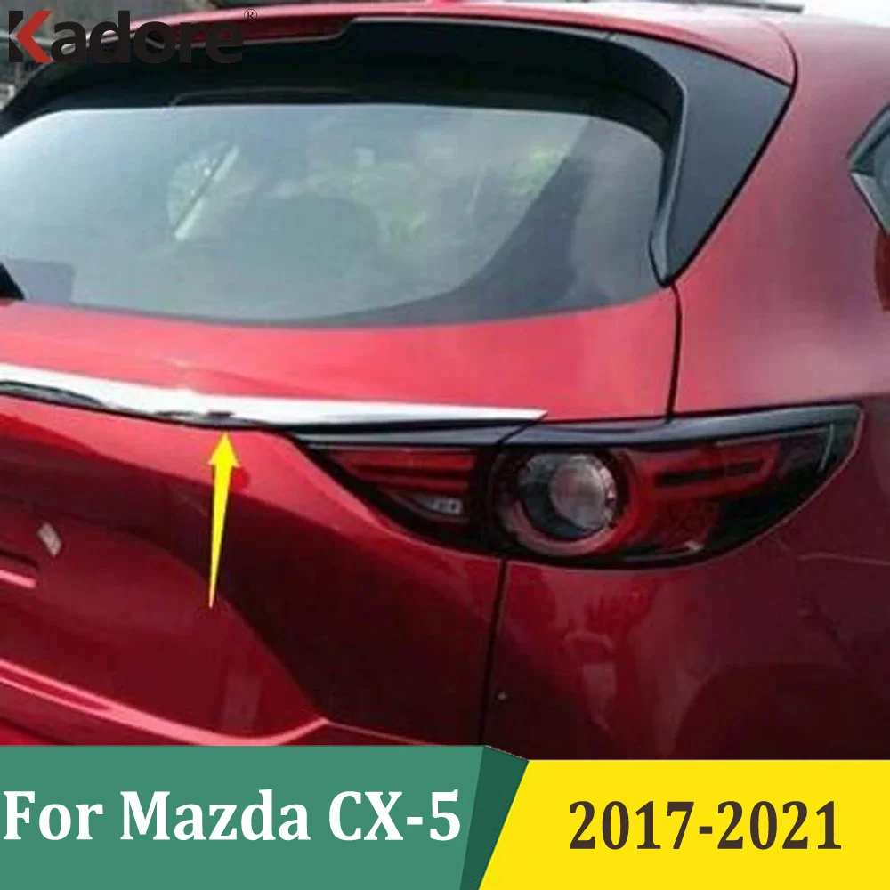 

For Mazda CX-5 CX5 2017-2020 2021 Chrome Rear Trunk Lid Cover Trim Tailgate Garnish Molding Strip Car Styling Accessories