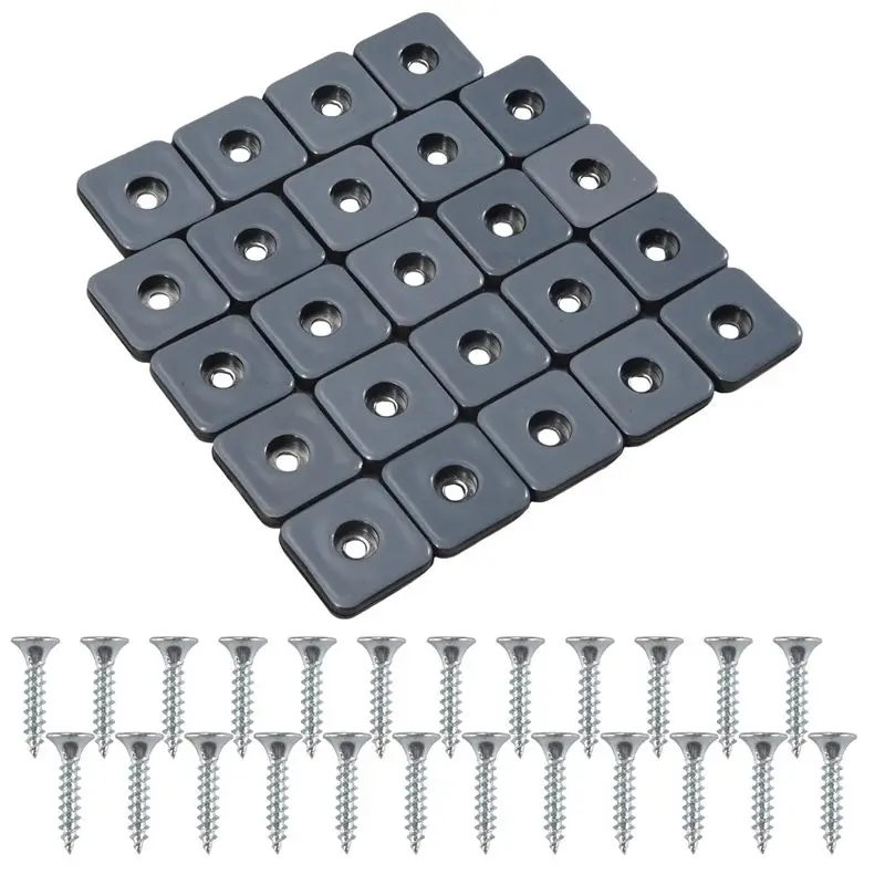 

ABHZ-24 шт. мебельные ползунки 30 мм защитные накладки на ножки мебели с винтами квадратные защитные накладки на ножки стула мебельные скользящие накладки