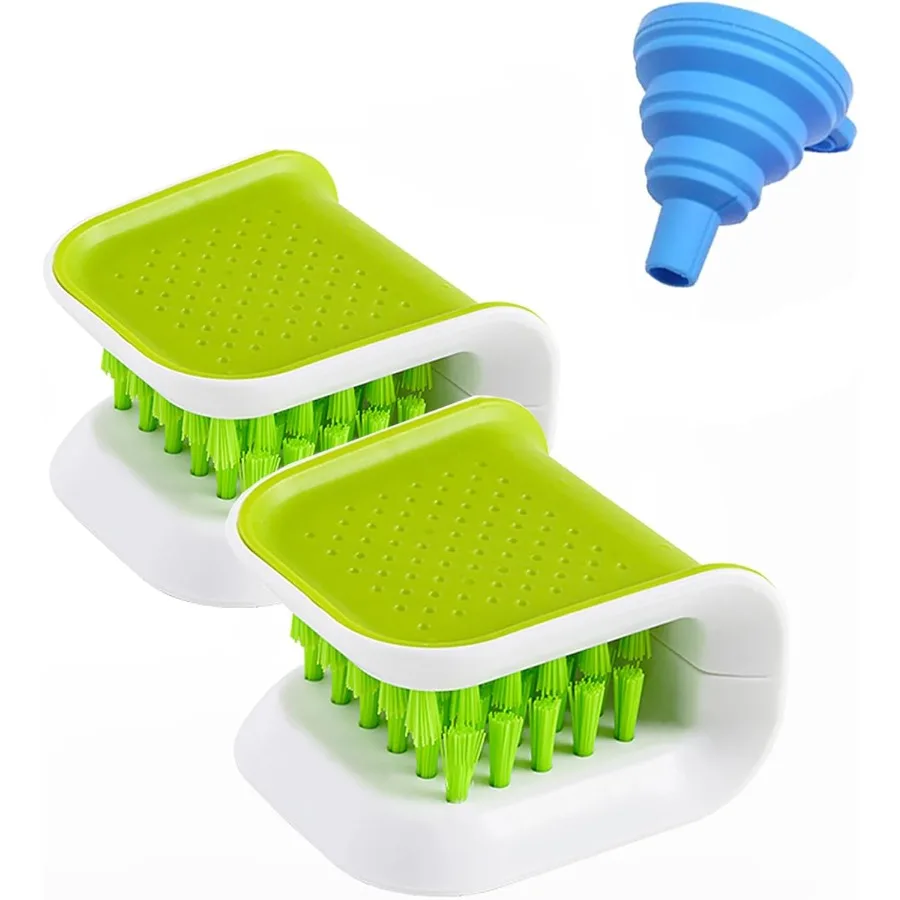 

Очиститель ножей с лезвием, 2 шт., кухонная щетка для мытья, палочки для еды, щетка для чистки столовых приборов, двухсторонняя скруббер для ножей