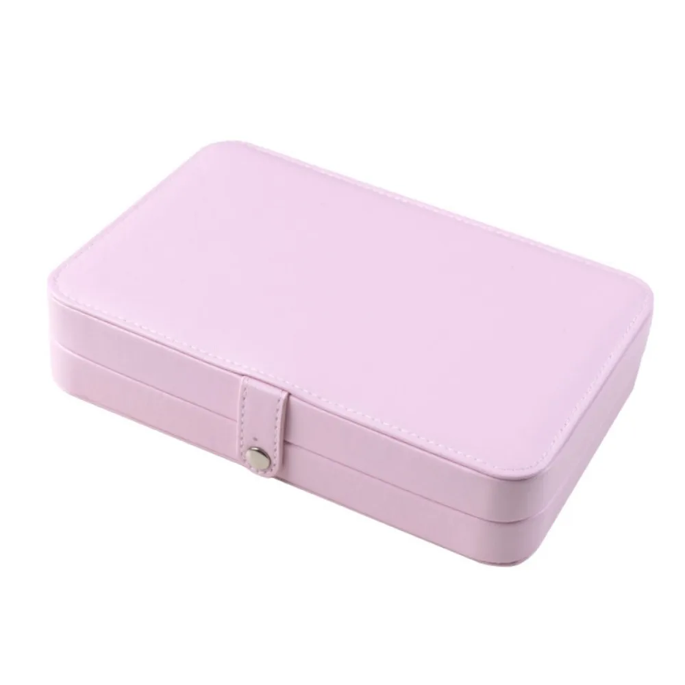 

High Capacity Jewelry Storage Box Solid Color Leather PU Jewelry Display Case Exquisite Dust-proof Necklace Storage Case
